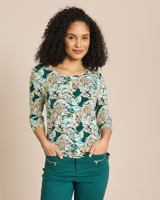 Produktabbildung für Shirt Blätterdruck mit Animal-Optik