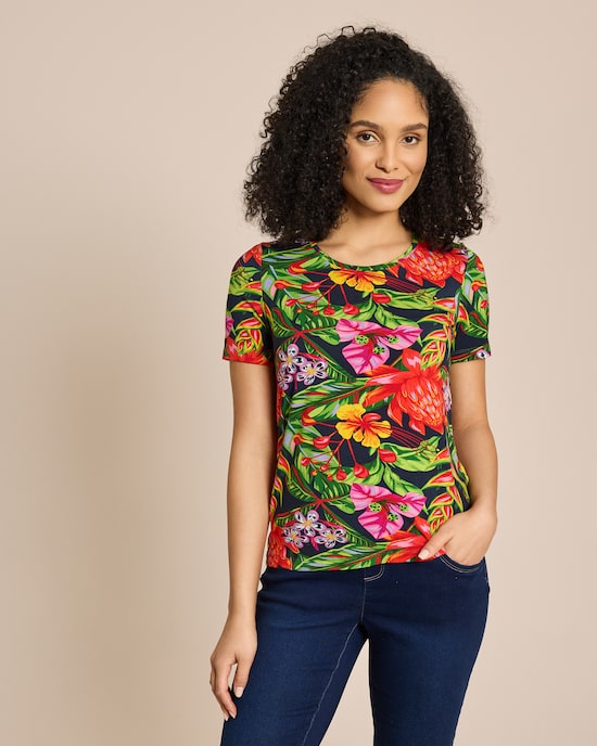 Produktabbildung für Shirt mit Big-Tropical-Druck