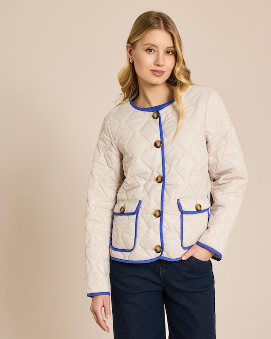 Produktabbildung für Leicht-Steppjacke mit Kontrasteinfassung