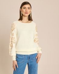 Produktabbildung für Pullover mit Ärmelstickung