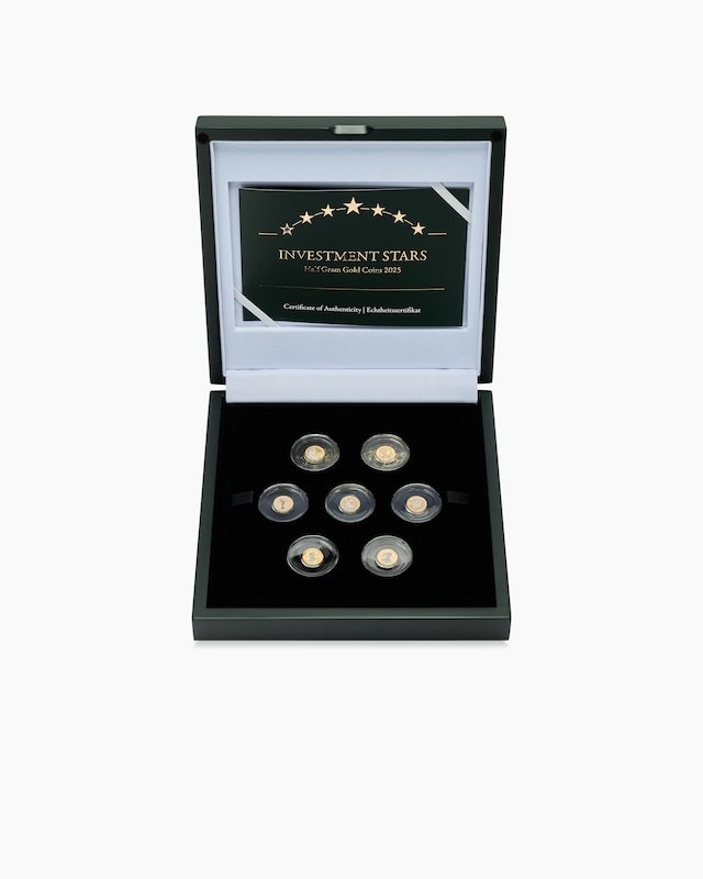 7x 0,5 g Gold Investment Stars 2025