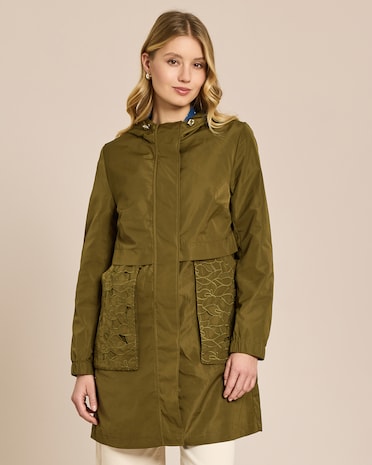 Produktabbildung für Parka-Jacke mit floralem Besatz