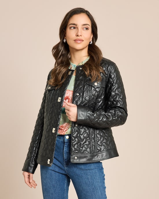 Produktabbildung für Lederimitatjacke gesteppt