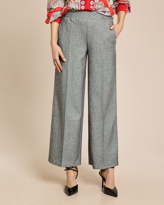 Weite Hose in Fischgrätoptik