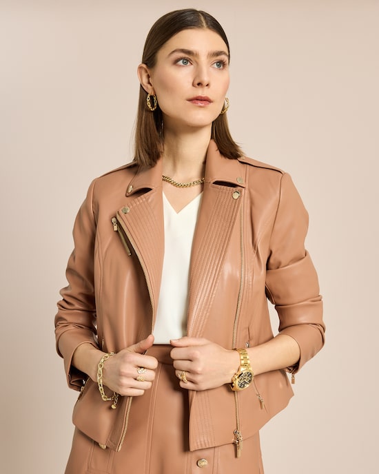 Produktabbildung für Bikerjacke aus Lederimitat