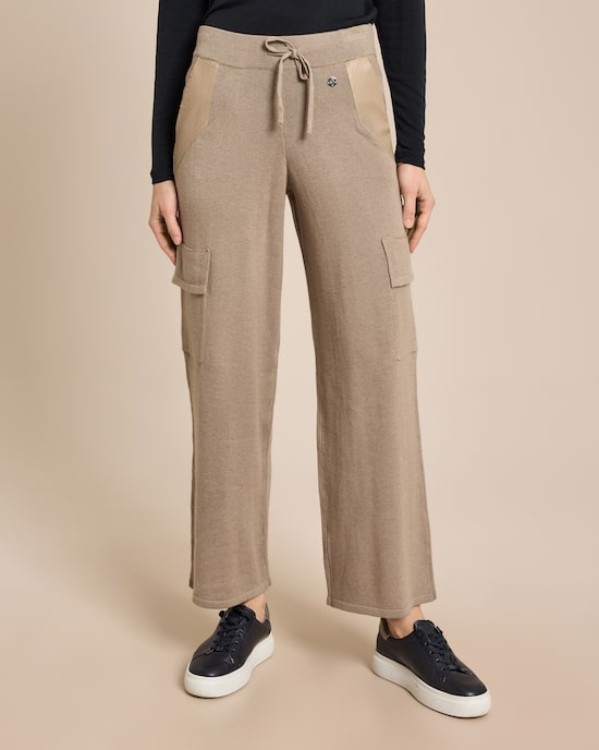 Produktabbildung für Strickhose mit veganen Lederdetails