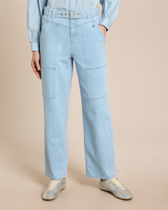 Produktabbildung für Wide Leg Jeans mit Gürtel