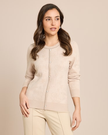 Produktabbildung für Pullover mit eingestrickten Blumen