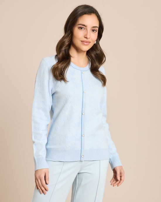 Produktabbildung für Pullover mit eingestrickten Blumen