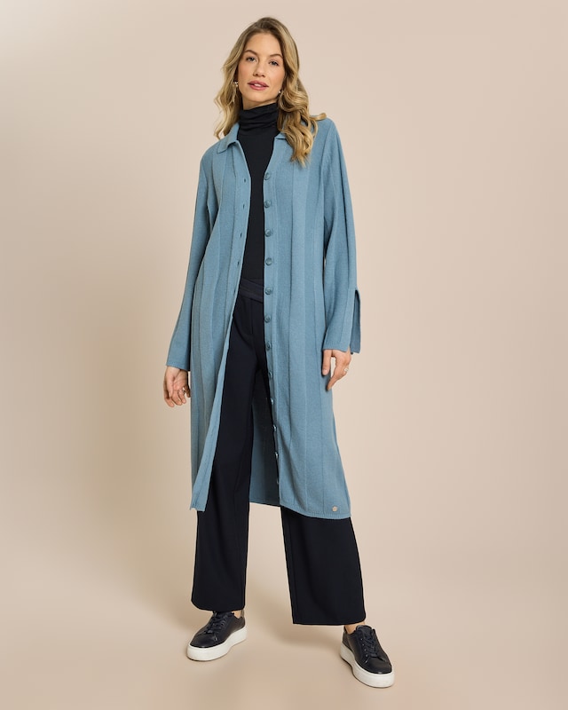 Cardigan mit breiter Rippenstruktur