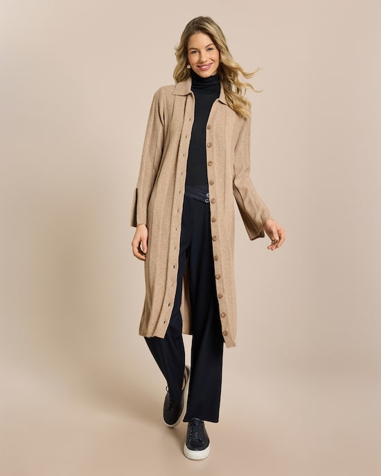 Produktabbildung für Cardigan mit breiter Rippenstruktur