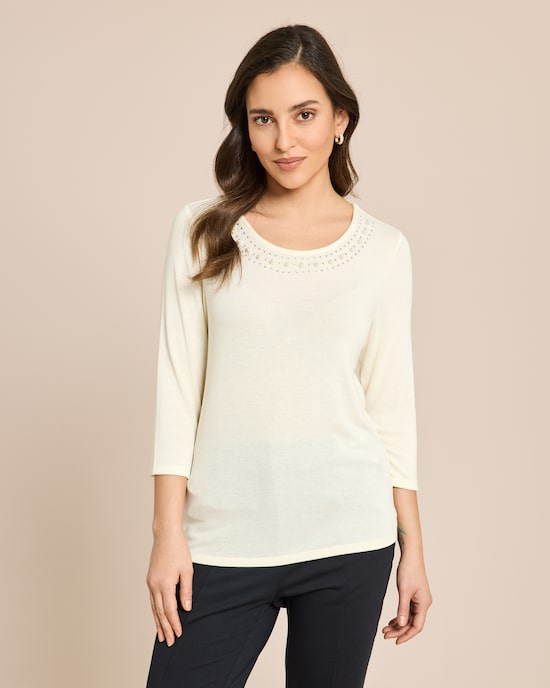 Produktabbildung für Pullover mit Perlen und Strass