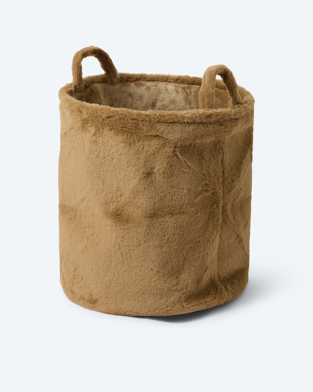 Aufbewahrungskorb in Kaninchenfell-Optik