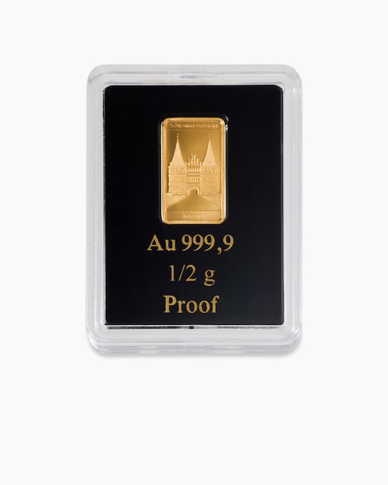Produktabbildung für Goldmünzbarren SH Holstentor Lübeck