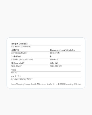 Produktabbildung 2 für Brillantring ca. 0,12 ct