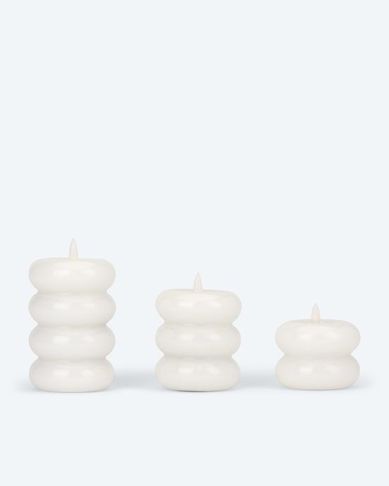 Produktabbildung für LED-Formkerze "Glossy", 3tlg.