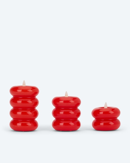 Produktabbildung für LED-Formkerze "Glossy", 3tlg.