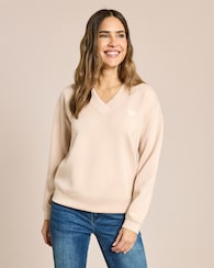 Produktabbildung für Sweatshirt mit Herzstickerei