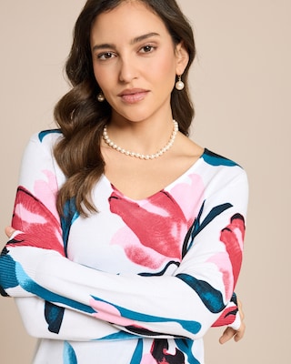 Produktabbildung 5 für Pullover mit abstraktem Blumendruck