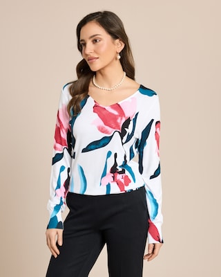 Produktabbildung 2 für Pullover mit abstraktem Blumendruck