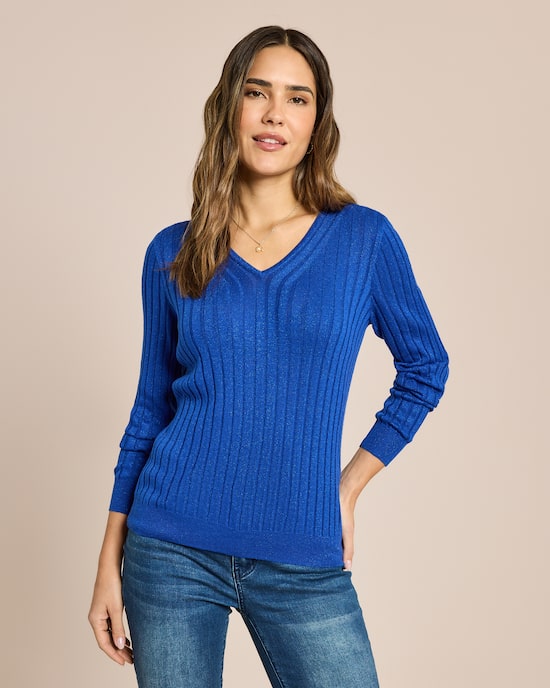 Produktabbildung für Langarm Pullover mit Metallic Garn