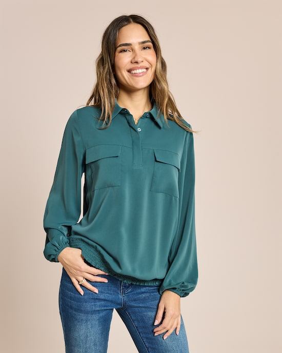 Produktabbildung für Schlupfbluse mit elastischem Bund