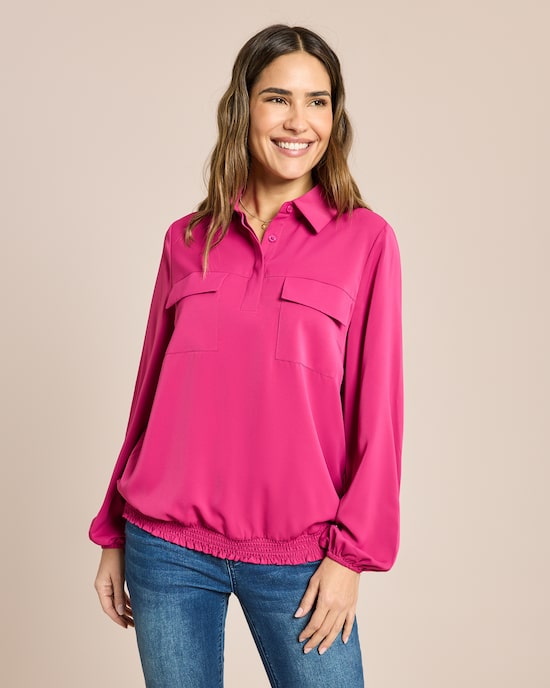 Produktabbildung für Schlupfbluse mit elastischem Bund