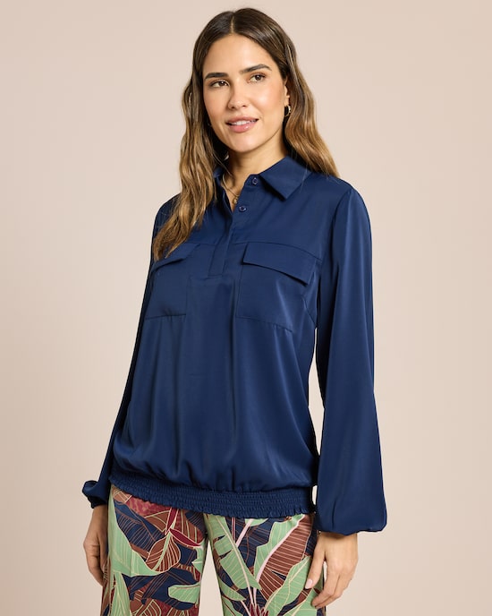 Produktabbildung für Schlupfbluse mit elastischem Bund