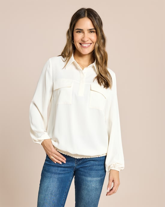 Produktabbildung für Schlupfbluse mit elastischem Bund