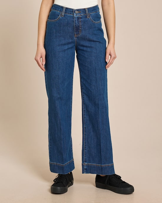 Produktabbildung für Hose als Marlene aus Jeansstoff