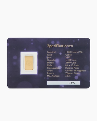 Produktabbildung 2 für Goldmünzbarren Glücksgöttin Fortuna 2025