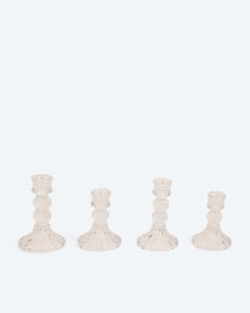 Produktabbildung für Glas-Stabkerzenhalter Elegance, 4tlg.