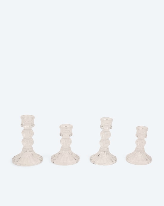 Produktabbildung für Glas-Stabkerzenhalter Elegance, 4tlg.