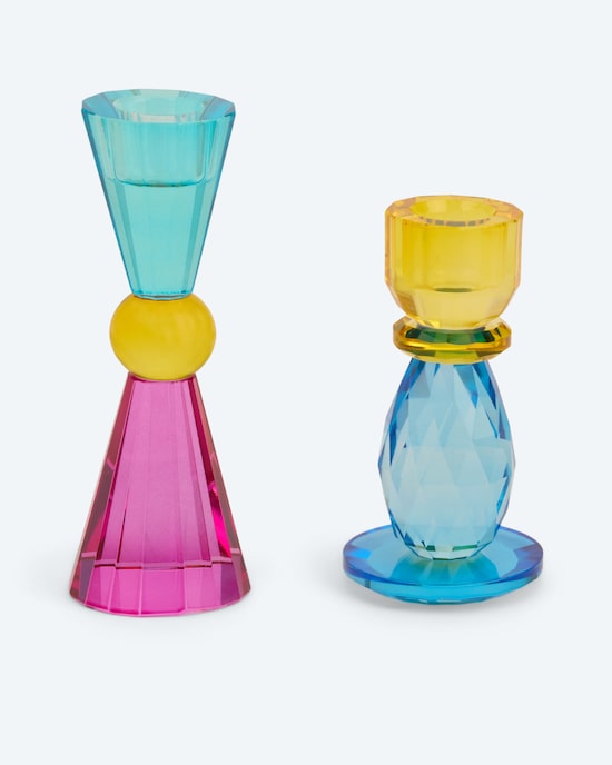 Produktabbildung für Glas-Stabkerzenhalter, 2tlg.