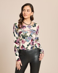 Produktabbildung für Pullover mit buntem Blumendruck