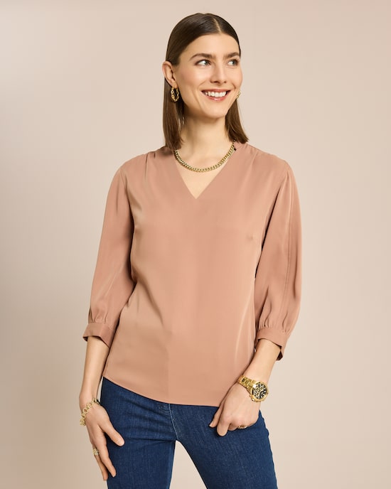 Produktabbildung für Blusenshirt mit V-Ausschnitt