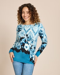 Produktabbildung für Classic Pullover mit Blumendesign