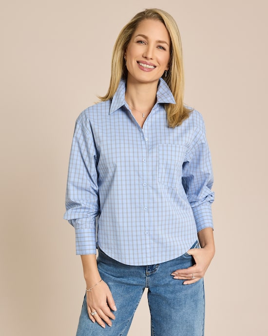 Produktabbildung für Baumwollbluse karriert