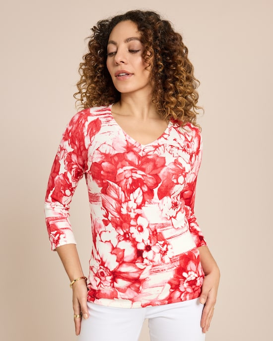 Produktabbildung für Classic Pullover Blumendruck