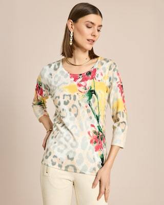 Produktabbildung 2 für Classic Pullover Leo-Blumen-Druck