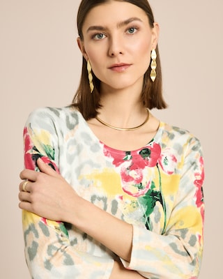 Produktabbildung 5 für Classic Pullover Leo-Blumen-Druck