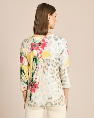 Produktabbildung 4 für Classic Pullover Leo-Blumen-Druck
