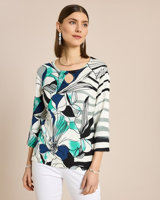 Produktabbildung für Classic Pullover mit Blätterdruck