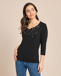 Produktabbildung für Shirt mit Stickerei und Strass