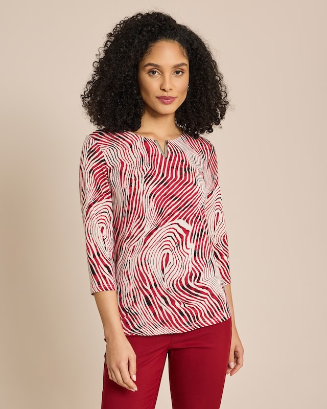 Shirt Animal mit Accessoire am V-Ausschnitt