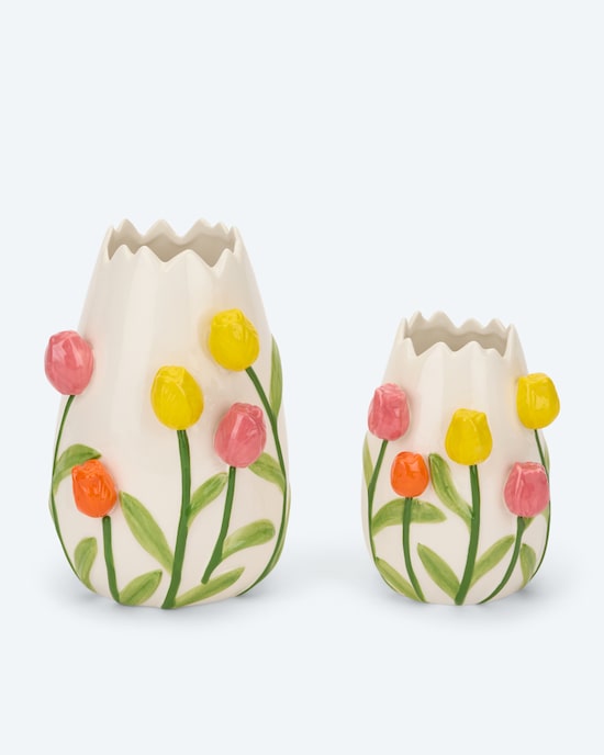 Produktabbildung für 2 Keramikvasen im Tulpen-Design