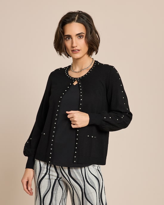 Produktabbildung für Cardigan mit Nietenverzierung