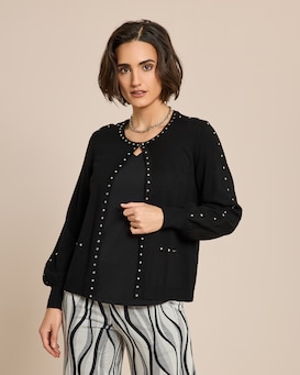Produktabbildung für Cardigan mit Nietenverzierung