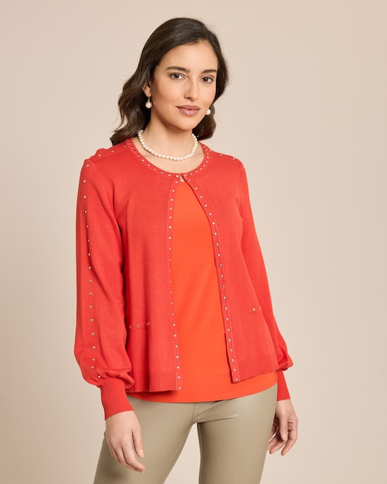 Produktabbildung für Cardigan mit Nietenverzierung