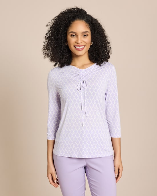 Produktabbildung für Shirt 3/4-Arm Raffung am Ausschnitt